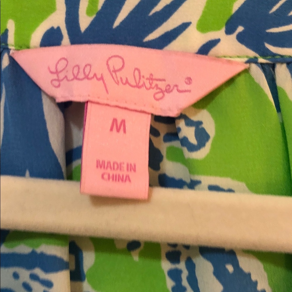 Lilly Pulitzer Vibrant Blue and Green Blouse - Picture 2 of 6